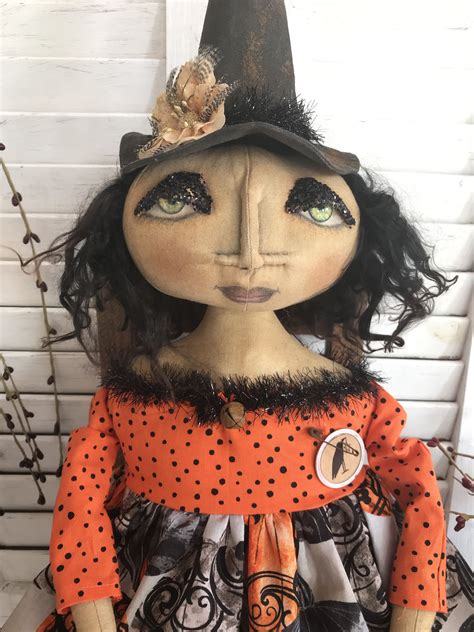 primitive witch doll|primitive halloween witch.